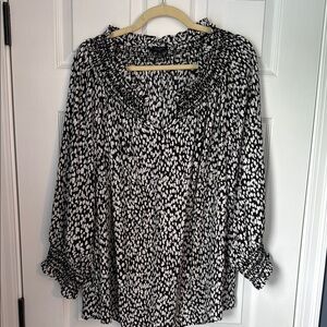 Talbots Black and White Women's Top